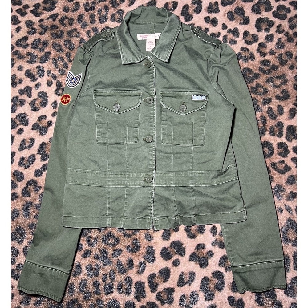 Abercrombie & Fitch Shirt Medium Size Large Military Green Rugged Jacket